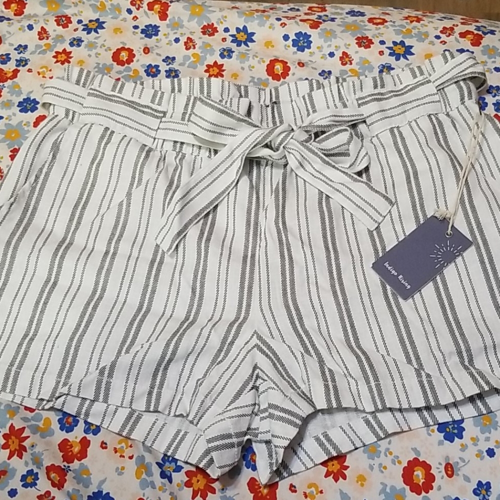Striped Linen Shorts